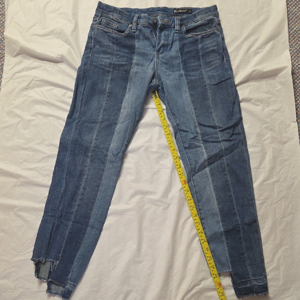 Blank NYC Two-Tone Blue Stripe Ankle Jeans